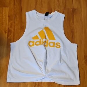 Adidas Kids Tank Top in White and Yellow